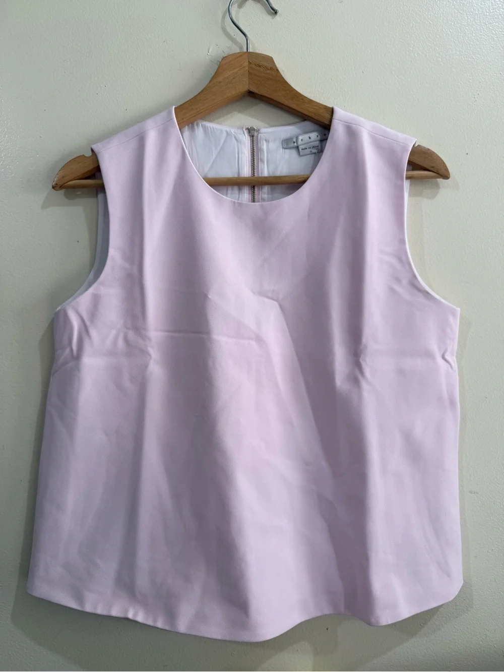Achro Sleeveless Pale Pink Round-Neck Blouse by Theory